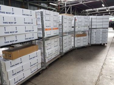 Flowers in cartons on their way to you