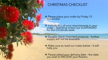 Xmas 2024 Flower Order checklist